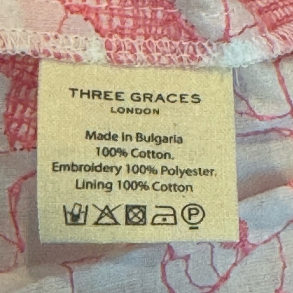 Three Graces London Ada Embroidered Cotton Midi Dress Pink Size 16 NWT Resort - Picture 12 of 12